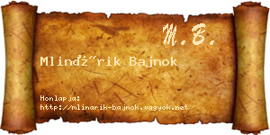 Mlinárik Bajnok névjegykártya
